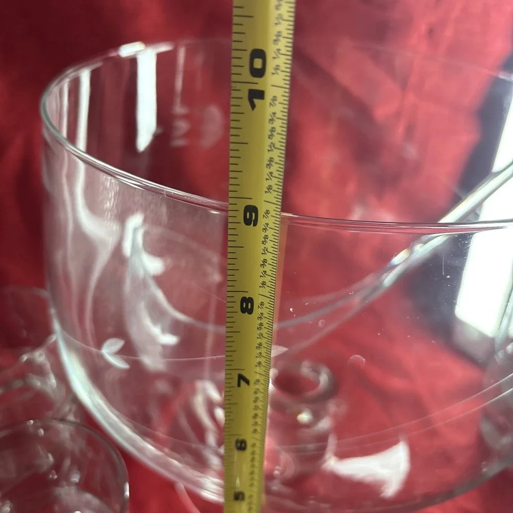 Vintage Princess House Heritage Crystal Hostess Punch Bowl Set/12 Glasses